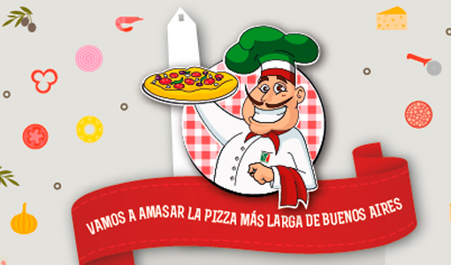 Solidaridad junto a la pizza más larga de Buenos Aires Solidaridad junto a la pizza más larga de Buenos Aires