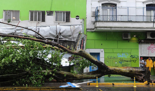 Fuerte temporal sobre Buenos Aires