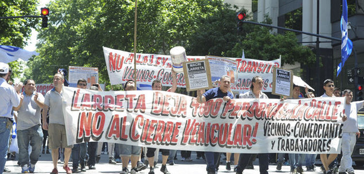 Protesta contra el proyecto que limita el tránsito