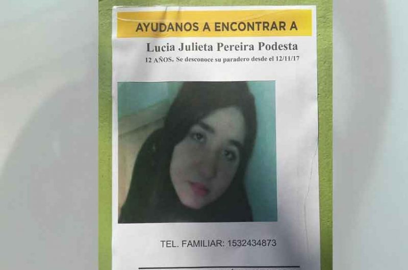 Buscan a la niña Lucía Julieta Pereyra Podestá