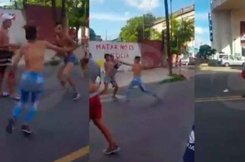 Batalla campal entre adolescentes en La Boca Batalla campal entre adolescentes en La Boca