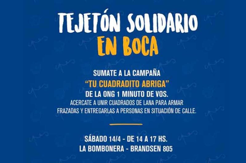 Boca se suman a la iniciativa solidaria llamada «TEJETÓN» Boca se suman a la iniciativa solidaria llamada «TEJETÓN»