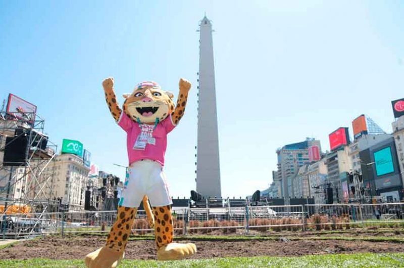 Ceremonia inaugural de los Juegos de la Juventud en el Obelisco