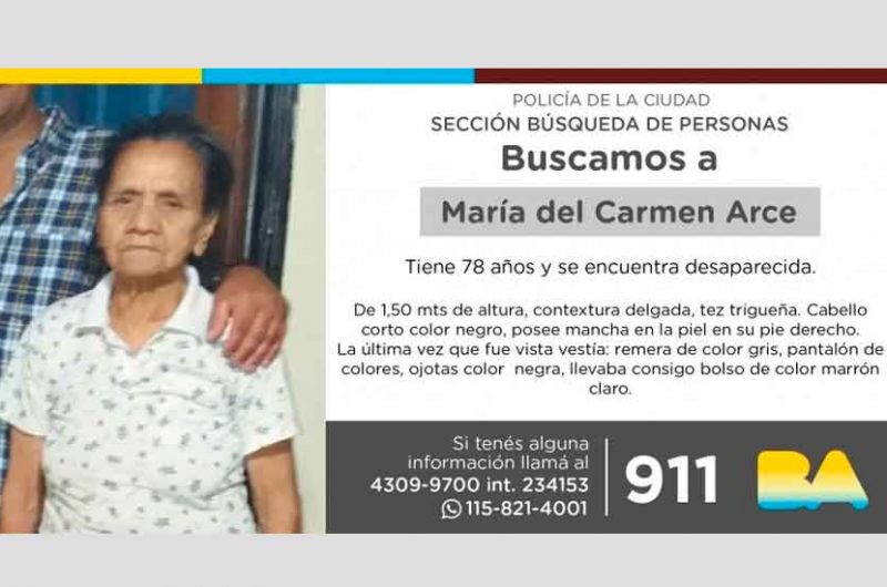 Búsqueda de persona – María del Carmen Arce Búsqueda de persona – María del Carmen Arce