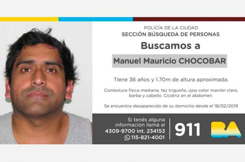 Búsqueda de persona – Manuel Mauricio Chocobar