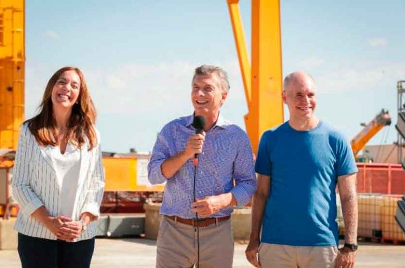 Macri participó de una visita a la obra de red de desagües