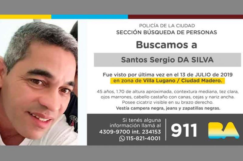 Búsqueda de persona – Santos Sergio Da Silva