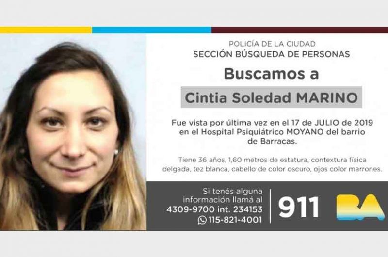 Búsqueda de persona – Cintia Soledad Marino