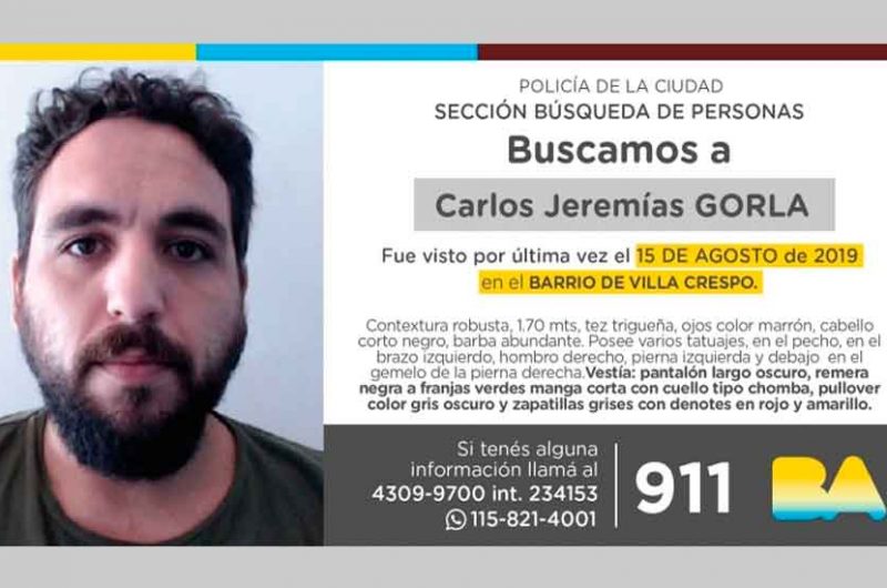 Búsqueda de persona – Carlos Jeremías Gorla