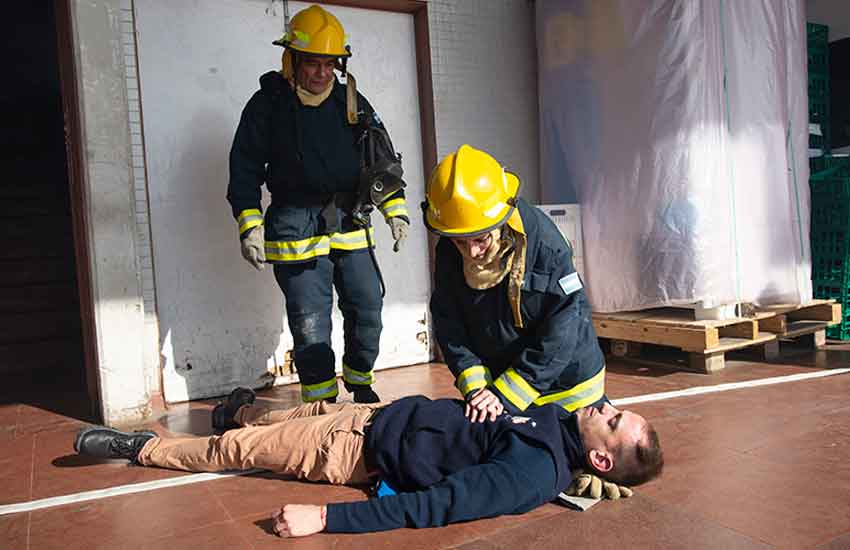 Simulacro de evacuación e incendio en el hospital Garrahan