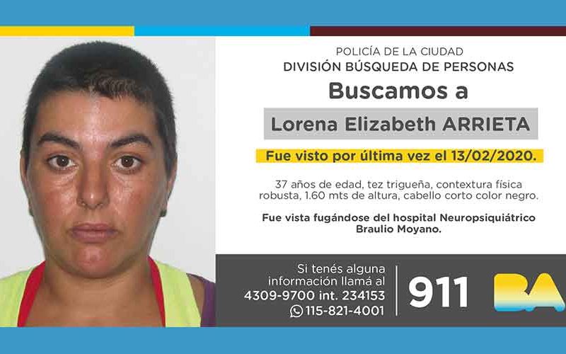 Búsqueda de persona – Lorena Elizabeth Arrieta