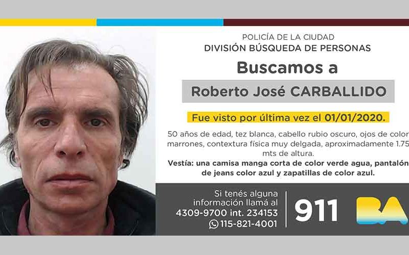 Búsqueda de persona – Roberto José Carballido