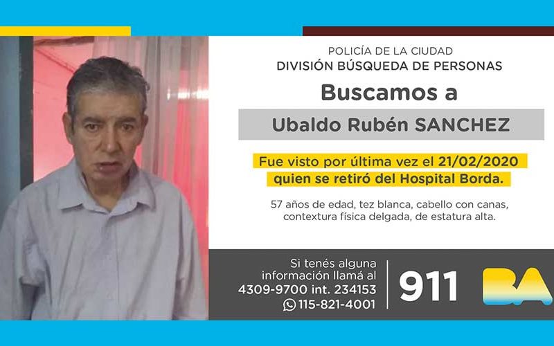 Búsqueda de persona – Ubaldo Rubén Sanchez