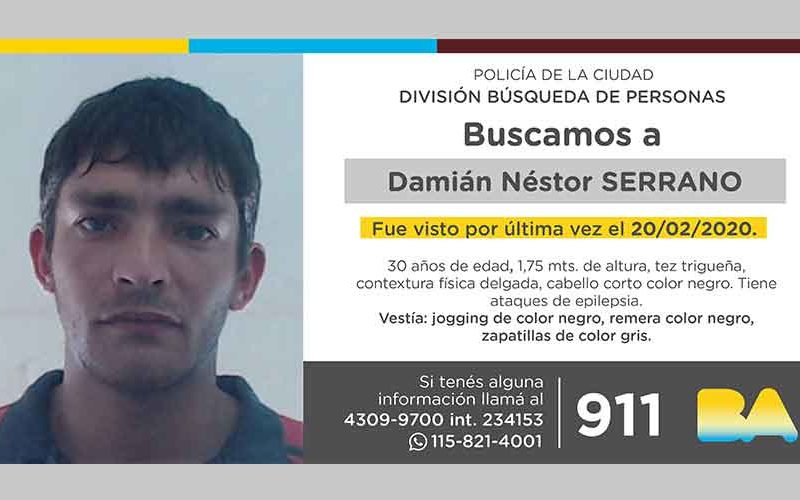 Búsqueda de persona – Damián Néstor Serrano Búsqueda de persona – Damián Néstor Serrano