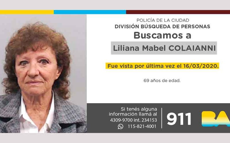 Búsqueda de persona – Liliana Mabel Colaianni.