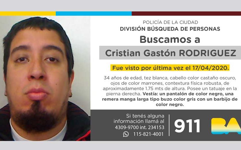 Búsqueda de persona – Cristian Gastón Rodríguez