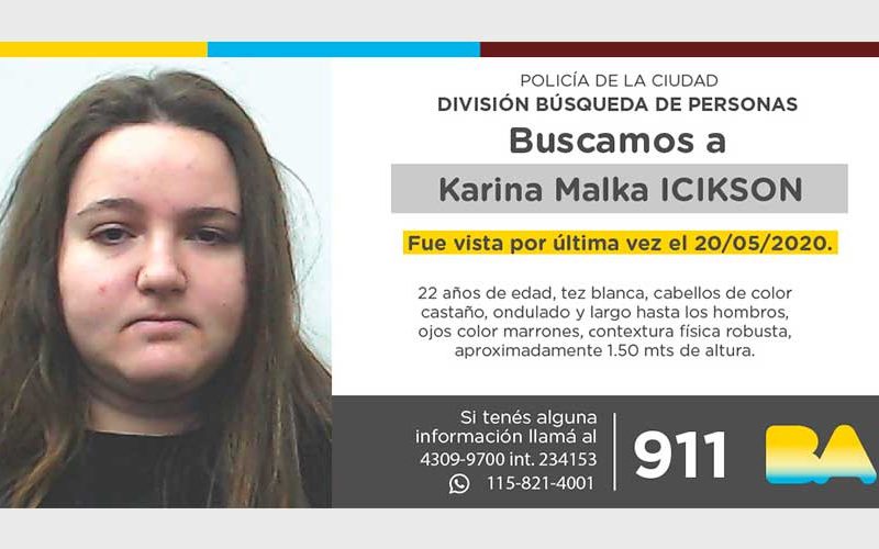 Búsqueda de persona – Karina Malka Icikson Búsqueda de persona – Karina Malka Icikson