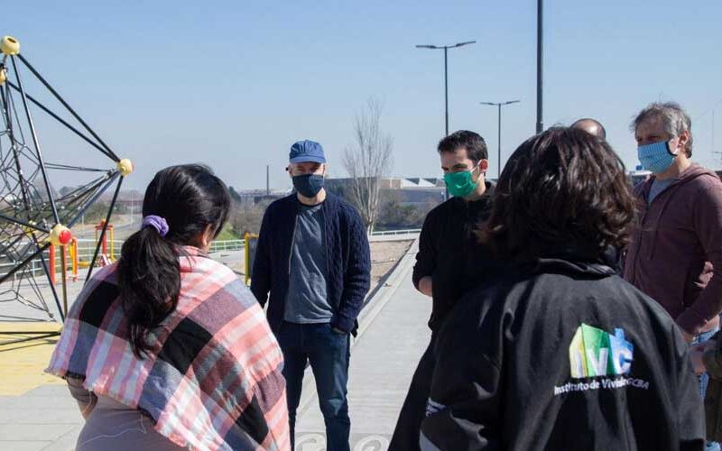 Larreta recorrió las obras del Camino de Sirga en Barracas