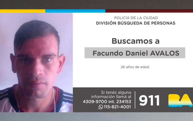 Búsqueda de persona: Facundo Daniel Avalos.