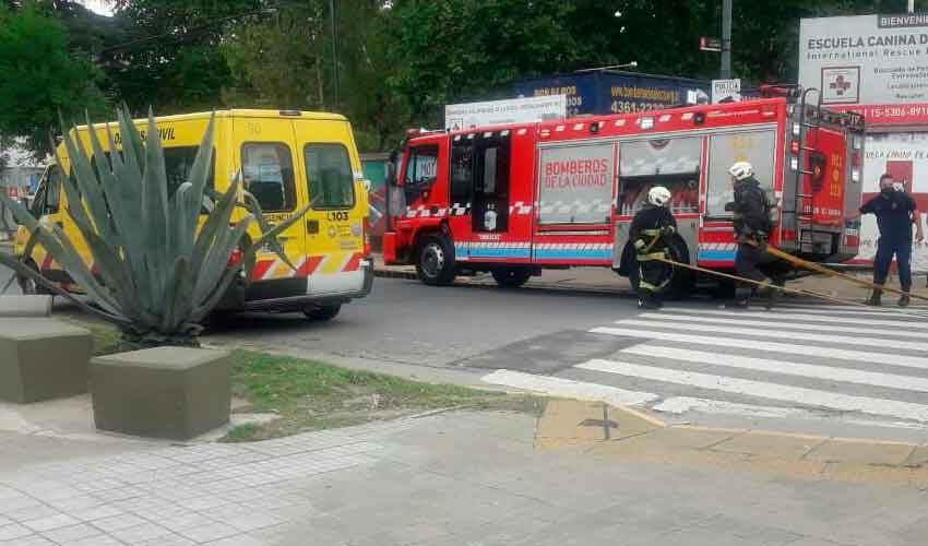 Un camión perdió su carga y se derramó el contenido