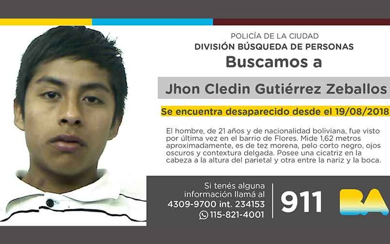 Búsqueda de persona – Jhon Cledin Gutiérrez Zeballos Búsqueda de persona – Jhon Cledin Gutiérrez Zeballos
