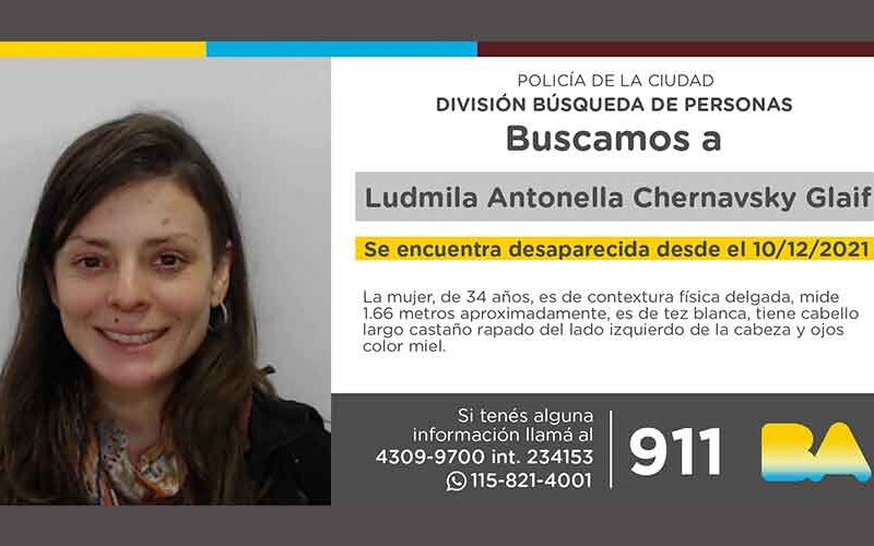 Búsqueda de persona – Ludmila Antonella Chernavsky Glaif