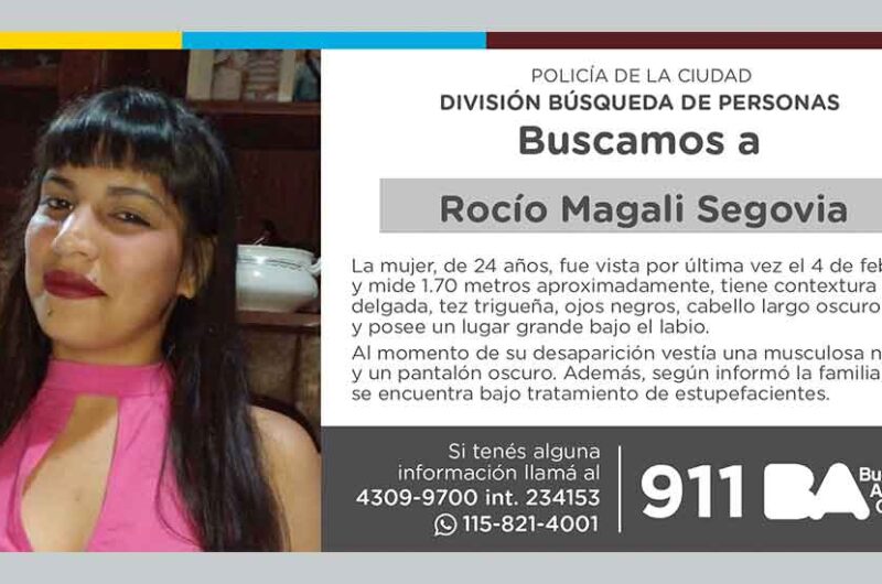 Búsqueda de persona – Rocío Magali Segovia