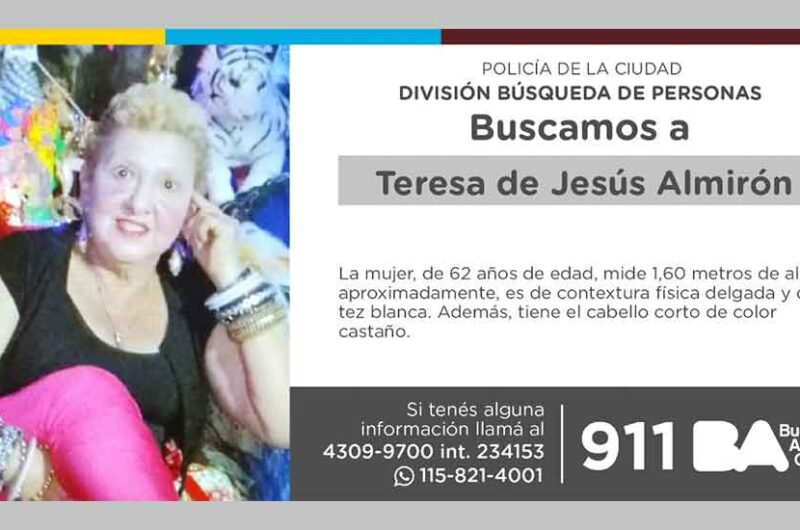 Búsqueda de persona – Teresa de Jesús Almirón Búsqueda de persona – Teresa de Jesús Almirón