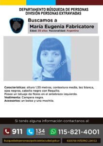Búsqueda de persona - María Eugenia Fabricatore