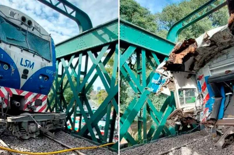 Un tren de la línea San Martín chocó con otra formación Un tren de la línea San Martín chocó con otra formación